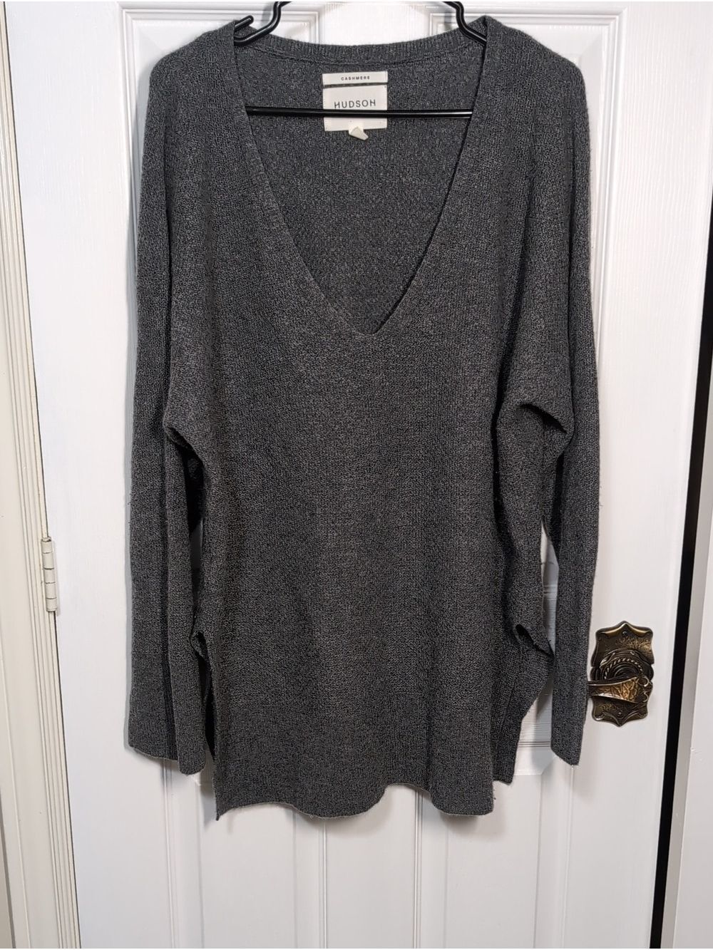 Hudson North Cashmere V Neck Tunic Sweater Size 1X